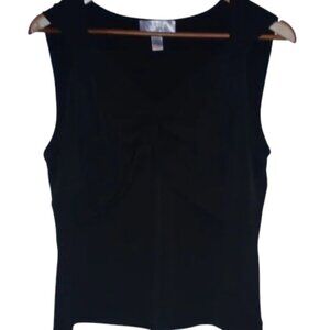 Nine West Black Twist-Front Tank Top Women’s Large Sleeveless Blouse